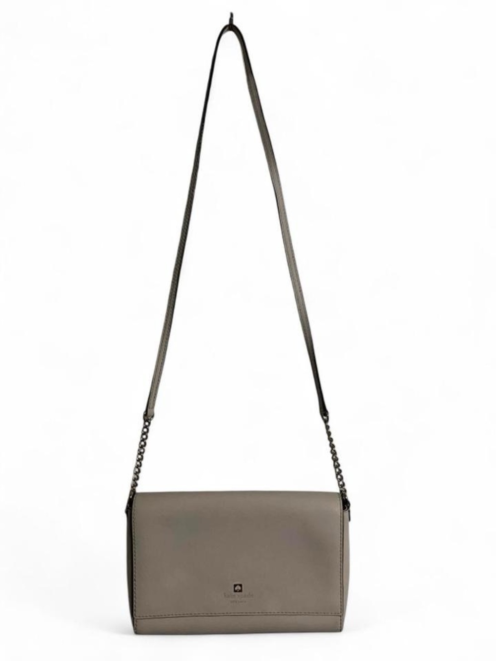 Kate Spade Alek Crossbody Handbag Cement Cream Leather Chain Strap